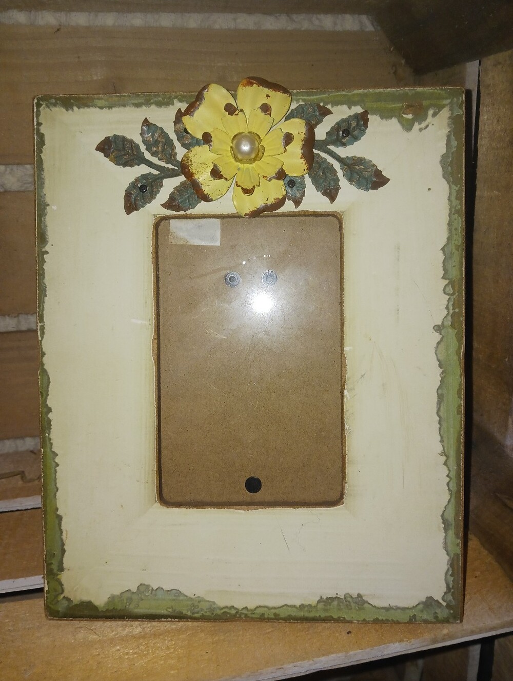 Rustic Yellow Floral Accent Picture Frame by